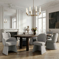 Zaloa and Noelle and Titani 7pc Dining Set - Walnut Table and Beige Chairs