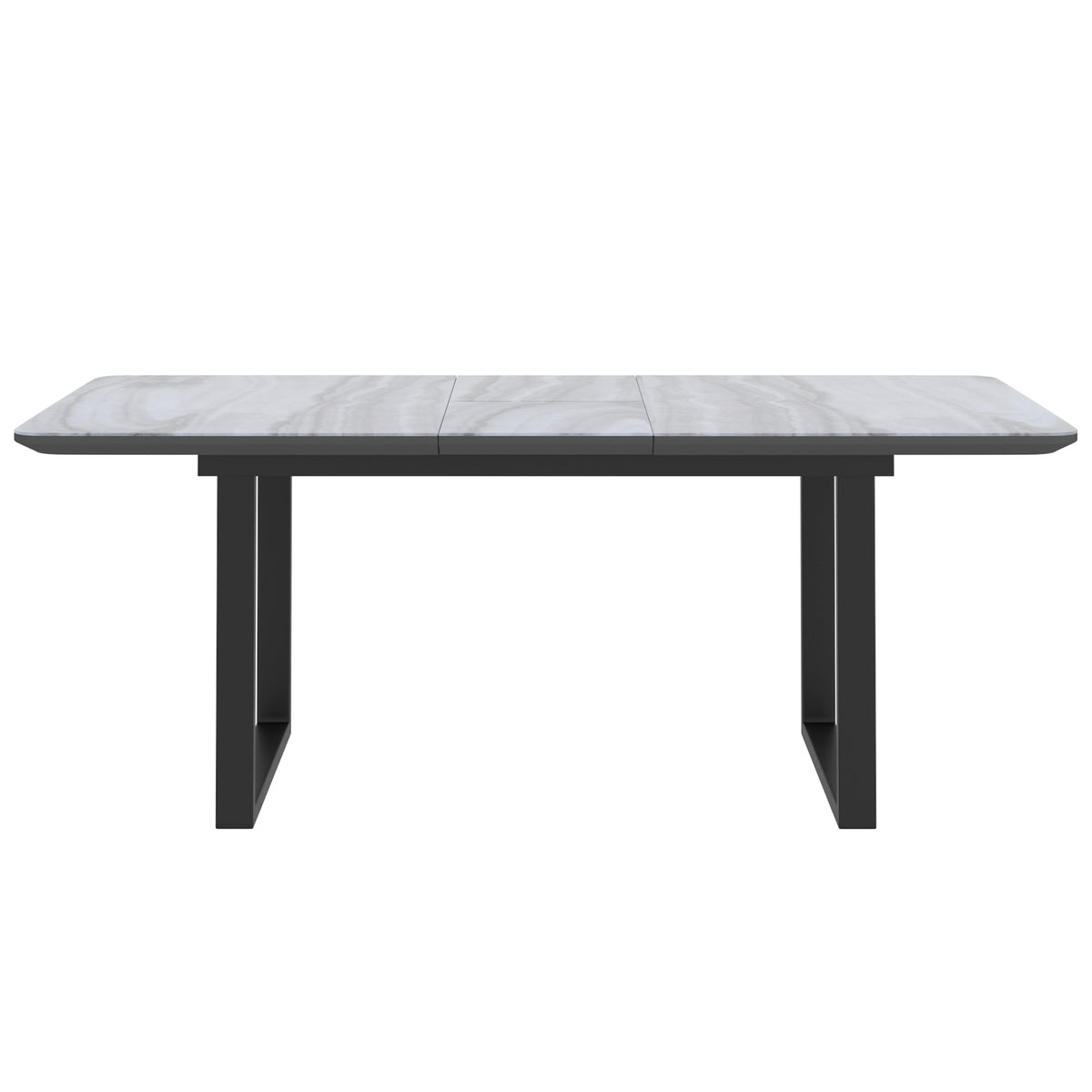 Gavin and Brodi 7pc Dining Set - Black Table and Beige Chairs