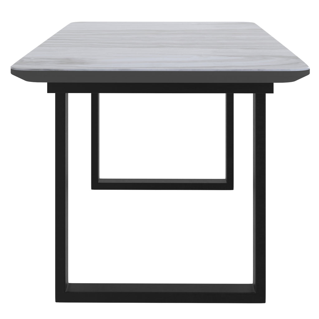 Gavin and Brodi 7pc Dining Set - Black Table and Beige Chairs