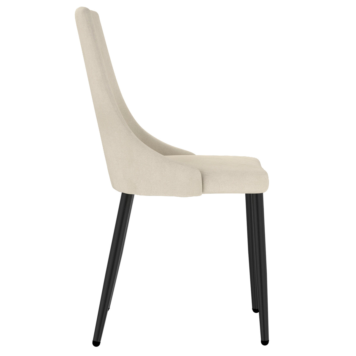 Gavin and Venice 7pc Dining Set - Black Table and Beige Chairs