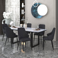 Gavin and Kash 7pc Dining Set - Black Table and Black Chairs