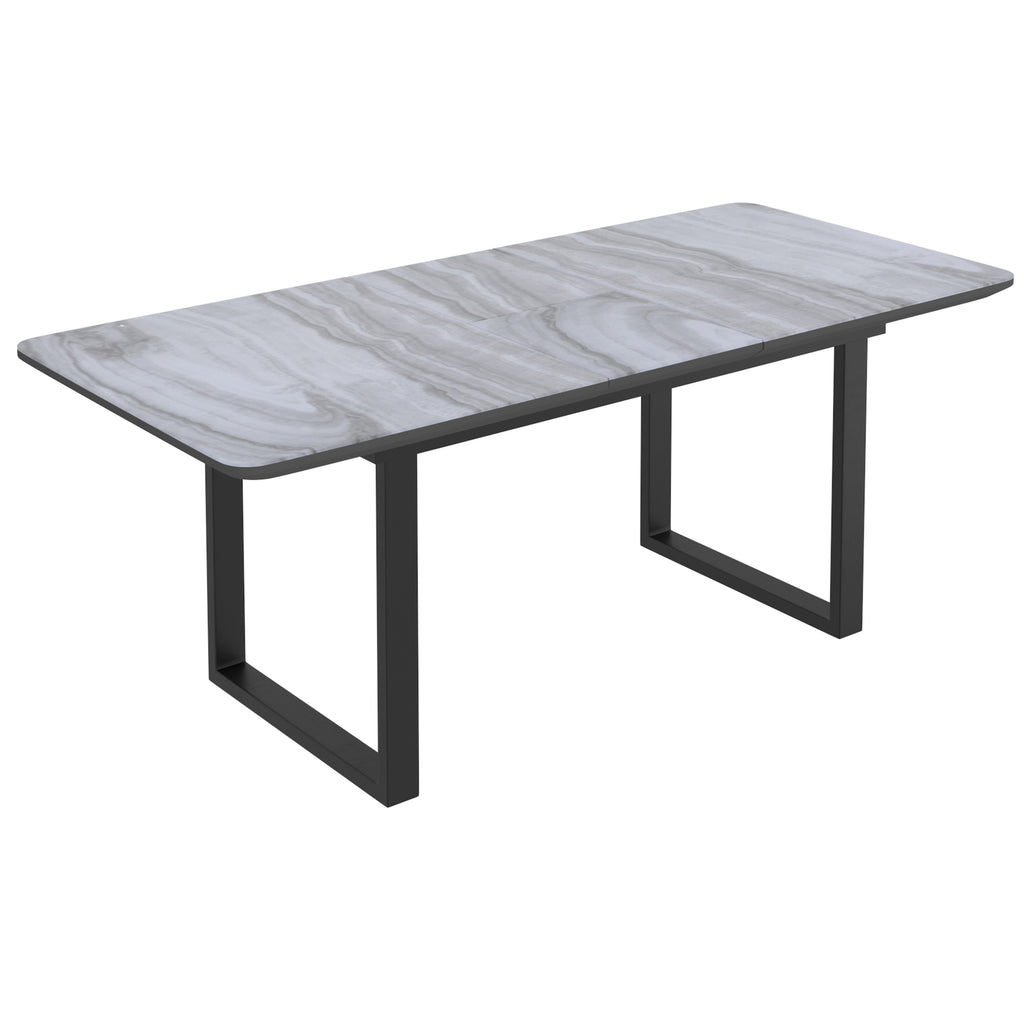 Gavin and Kash 7pc Dining Set - Black Table and Black Chairs