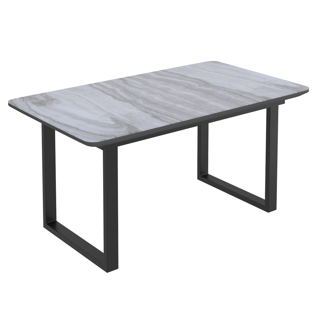 Gavin and Kash 7pc Dining Set - Black Table and Black Chairs