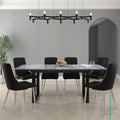 Gavin and Devo 7pc Dining Set - Black Table and Black Chairs