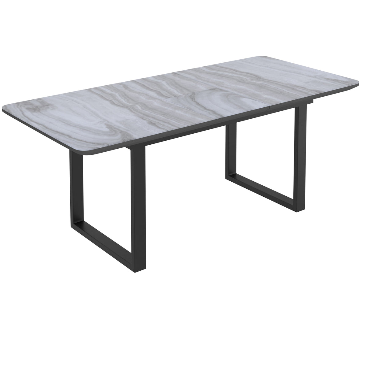 Gavin and Devo 7pc Dining Set - Black Table and Black Chairs