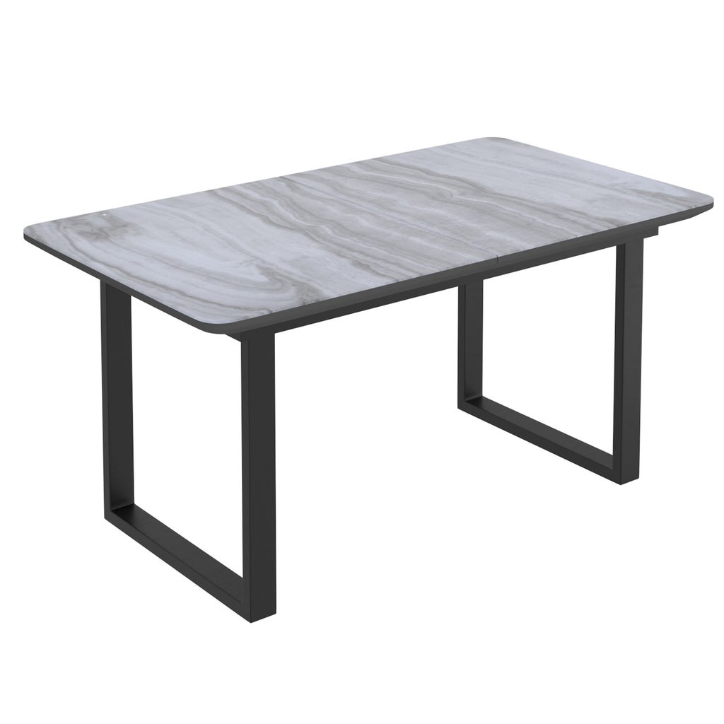 Gavin and Devo 7pc Dining Set - Black Table and Black Chairs