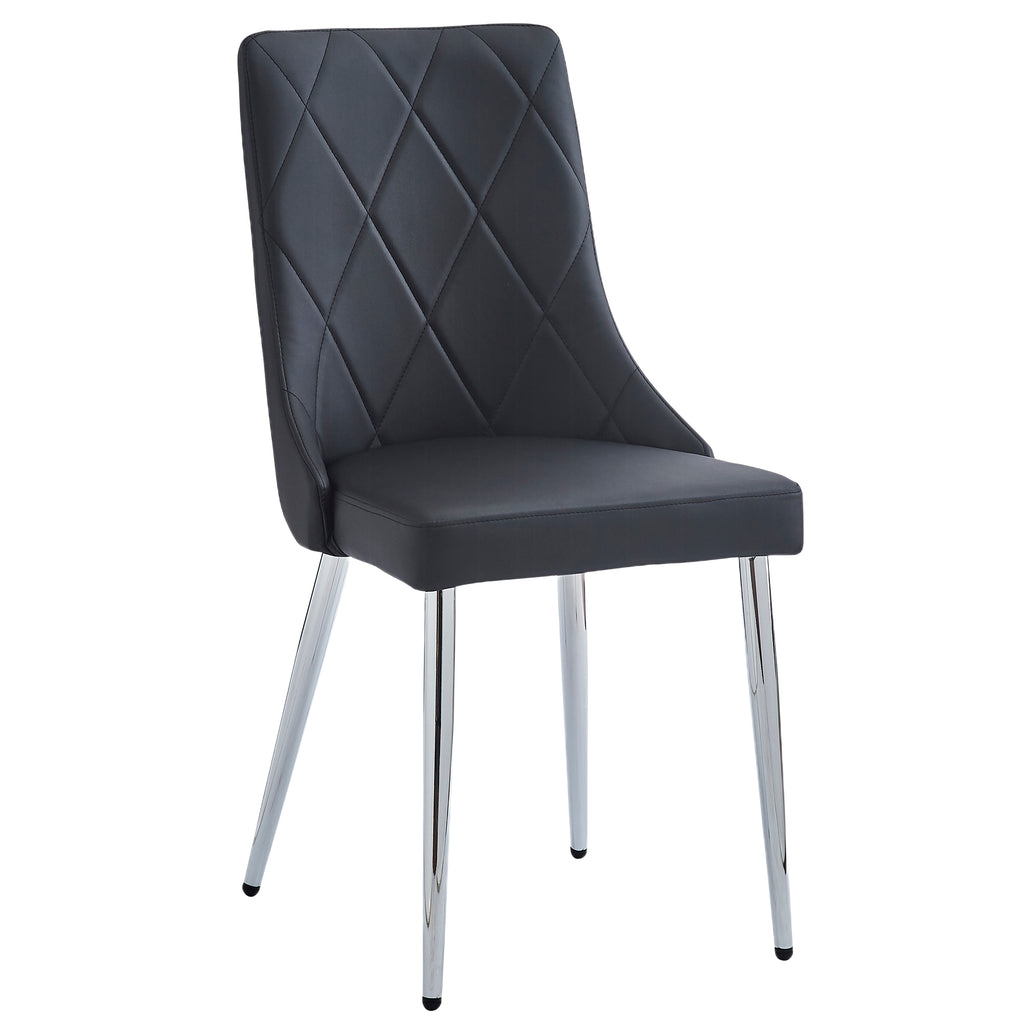 Gavin and Devo 7pc Dining Set - Black Table and Black Chairs