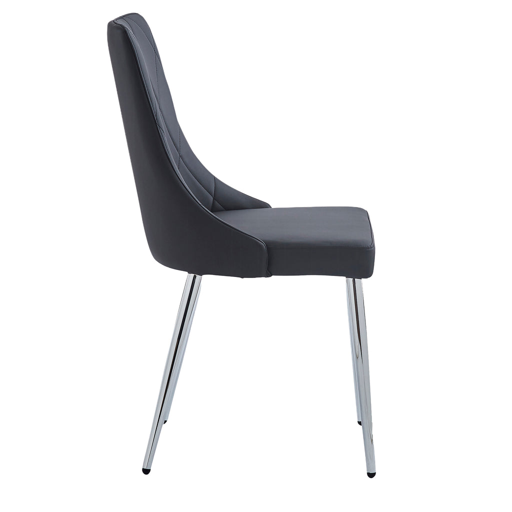 Gavin and Devo 7pc Dining Set - Black Table and Black Chairs