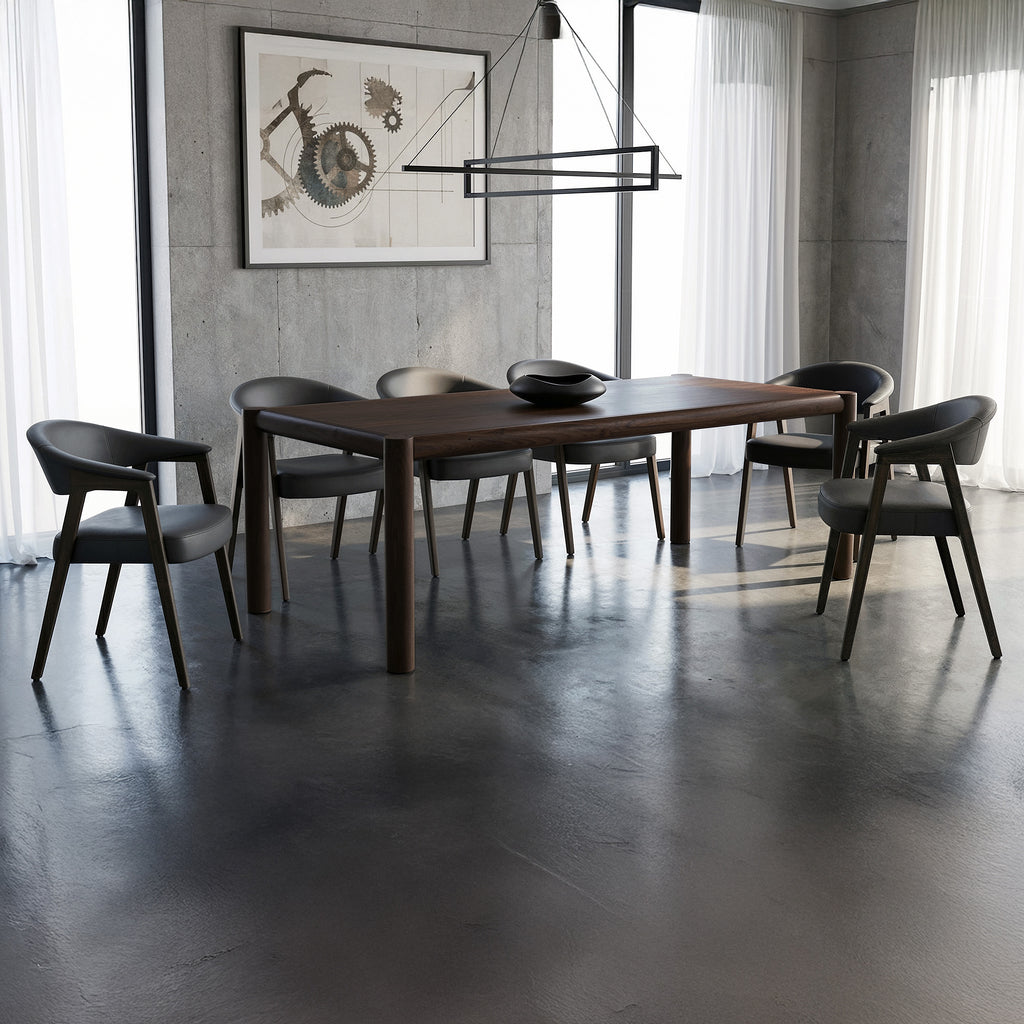 Advik and Bexley 7pc Dining Set - Mocha Table and Black and Dark Walnut Chairs