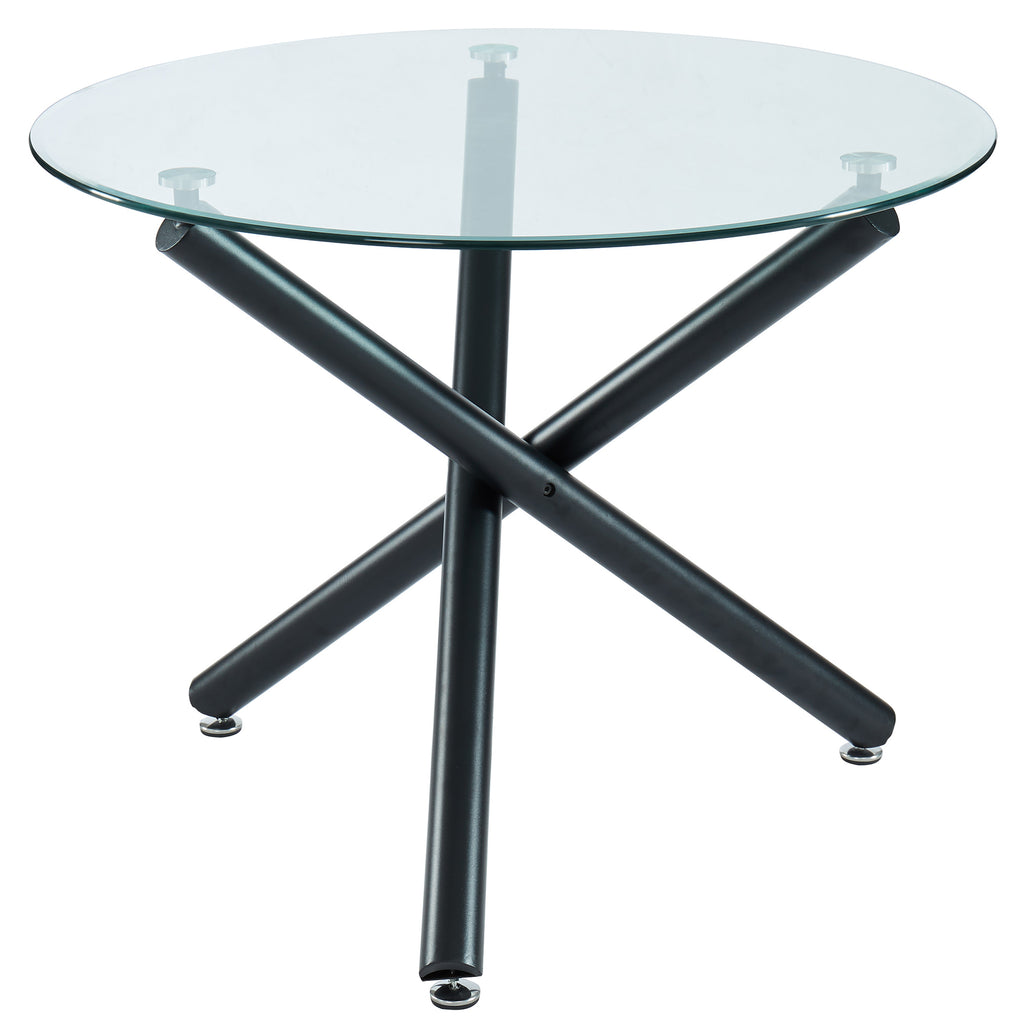 Suzette and Silvano 5pc Dining Set - Black Table and Vintage Grey Chairs
