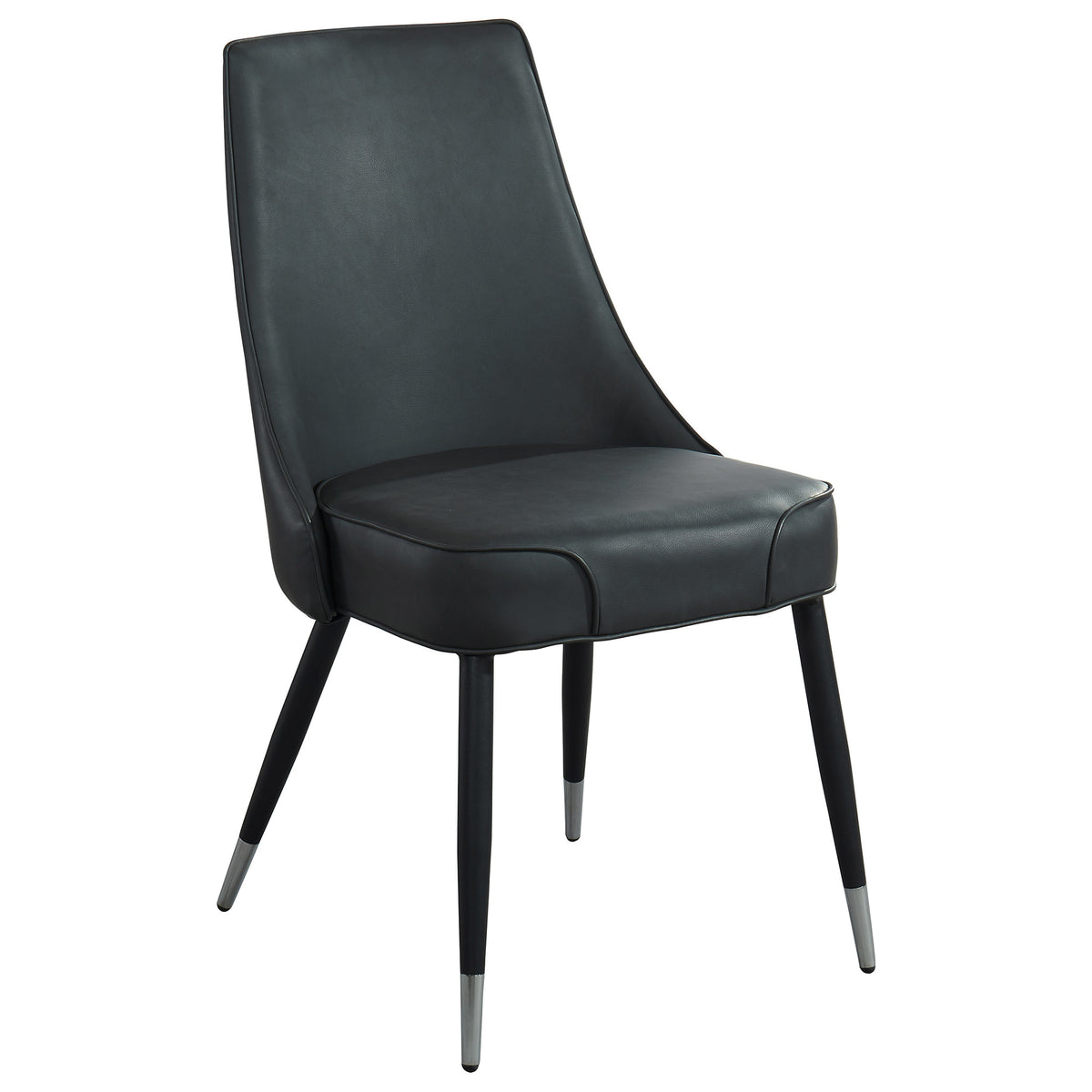Suzette and Silvano 5pc Dining Set - Black Table and Vintage Grey Chairs
