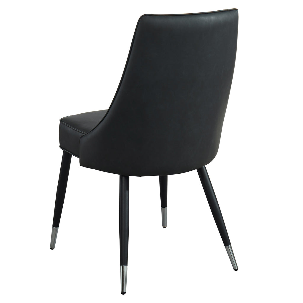 Suzette and Silvano 5pc Dining Set - Black Table and Vintage Grey Chairs