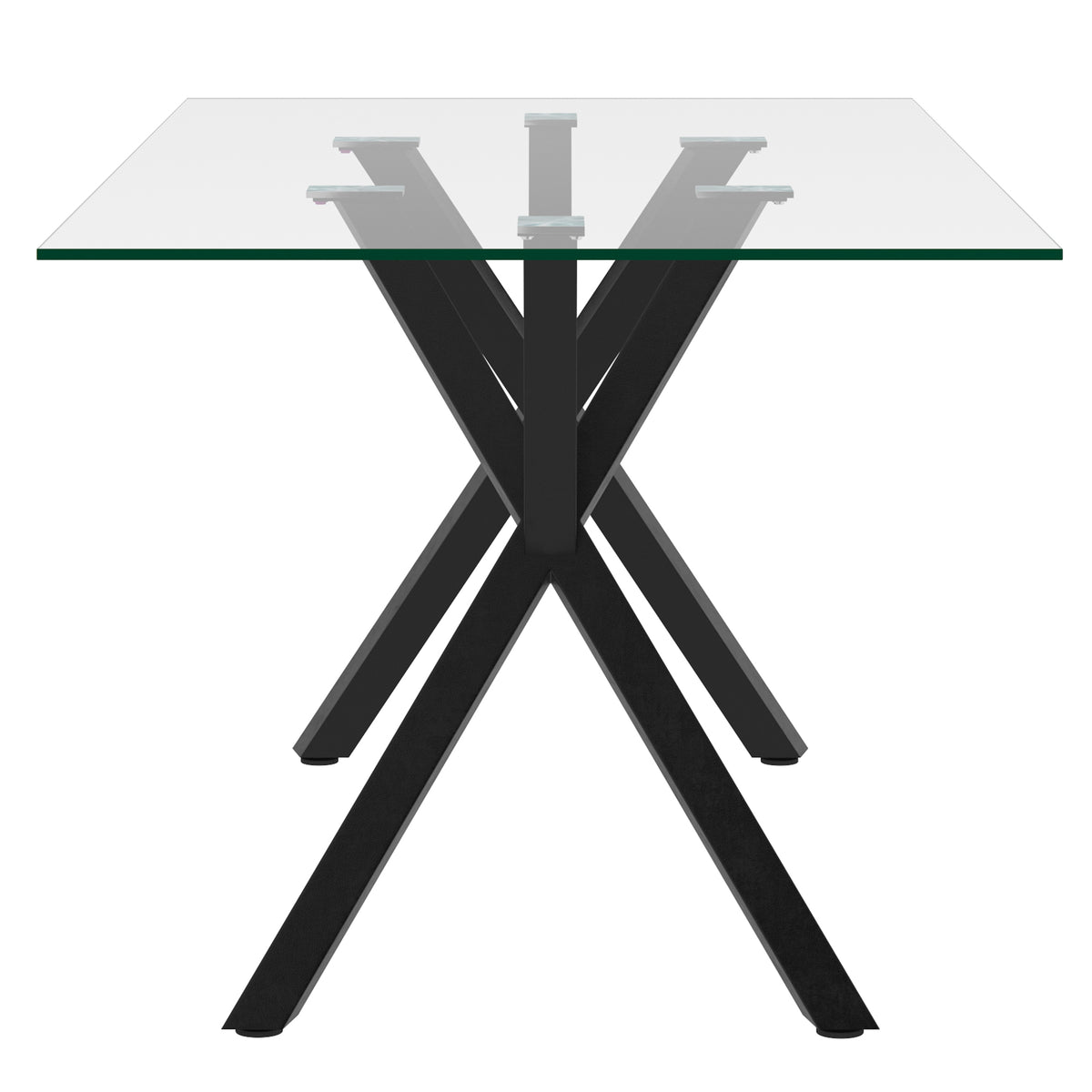 Stark and Archer 7pc Dining Set - Black Table and Charcoal Chairs