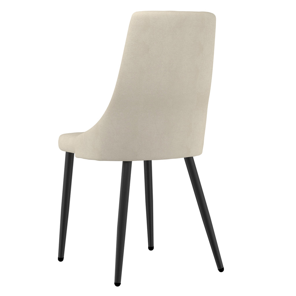 Stark and Venice 7pc Dining Set - Black Table and Beige Chairs