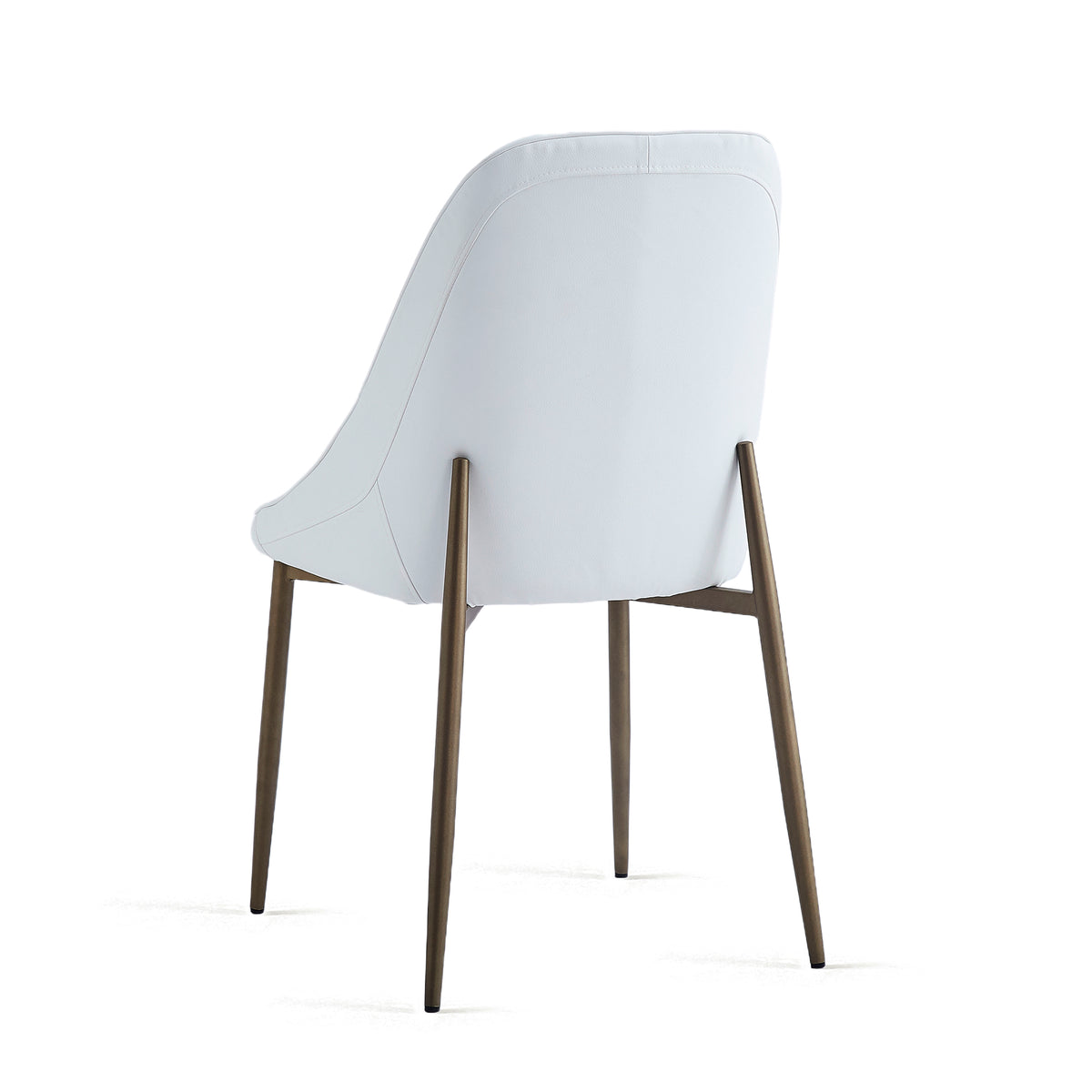 Stark and Cleo 7pc Dining Set - Aged Gold Table and White Chairs