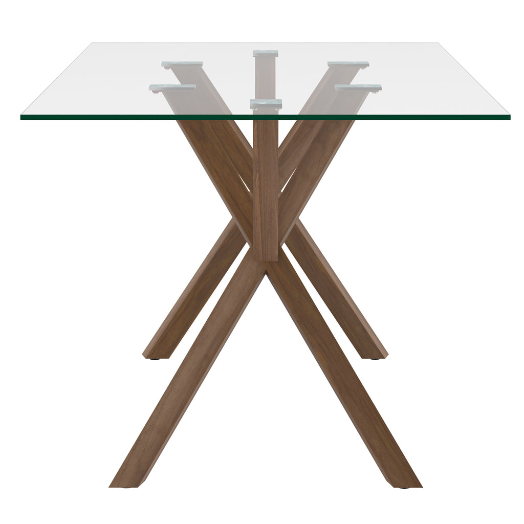 Stark and Cora 7pc Dining Set - Walnut Table and Beige Chairs