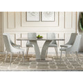 Napoli and Devo 7pc Dining Set - Grey Table and Light Grey Chairs