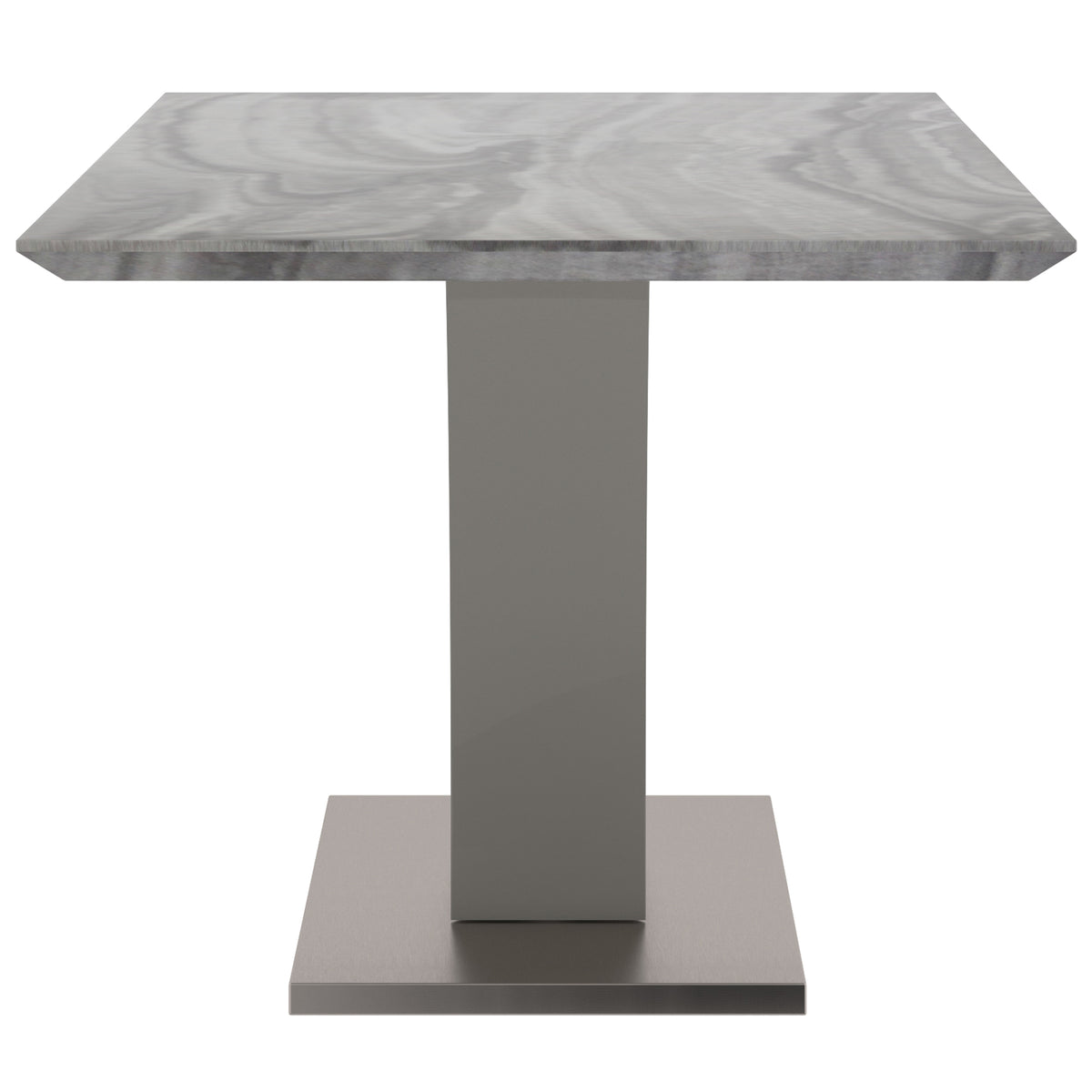 Napoli and Devo 7pc Dining Set - Grey Table and Light Grey Chairs