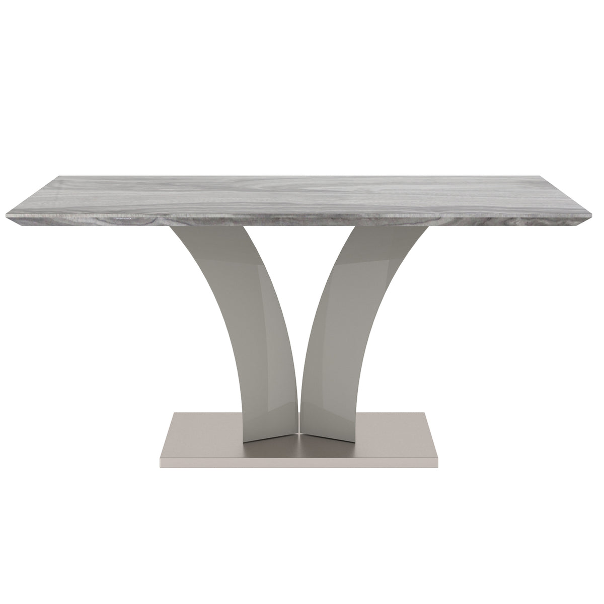 Napoli and Devo 7pc Dining Set - Grey Table and Light Grey Chairs