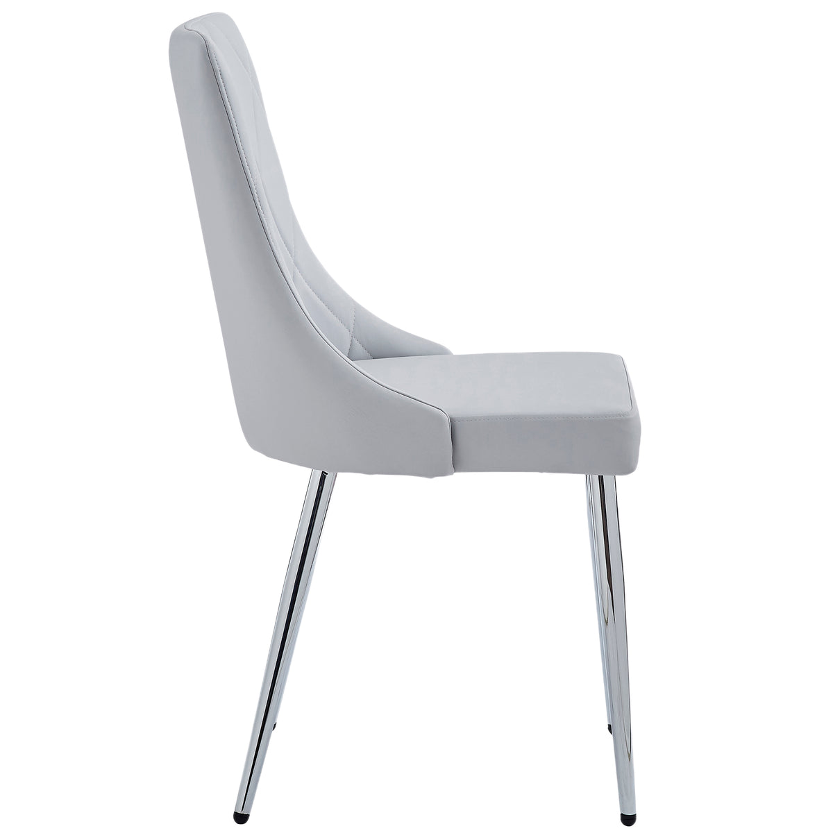 Napoli and Devo 7pc Dining Set - Grey Table and Light Grey Chairs
