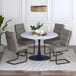 Zilo and Brodi 5pc Dining Set - Black Table and Charcoal Chairs
