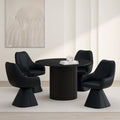 Tovas and Caprese 5pc Dining Set - Black Table and Black Chairs