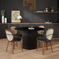 Tovas and Orias 5pc Dining Set - Black Table and Walnut Chairs