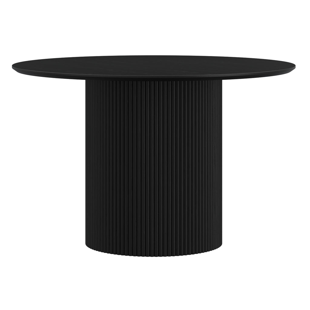 Tovas and Orias 5pc Dining Set - Black Table and Walnut Chairs