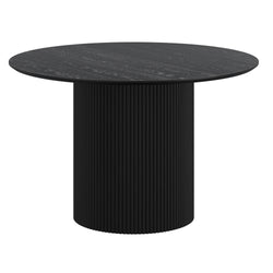 Tovas and Caspian 5pc Dining Set - Black Table and Black/Walnut Chairs