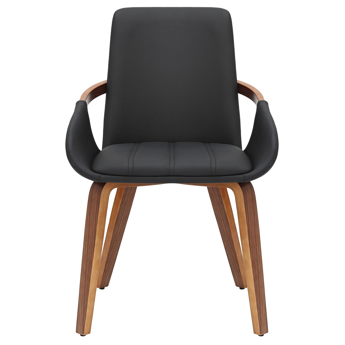 Tovas and Caspian 5pc Dining Set - Black Table and Black/Walnut Chairs