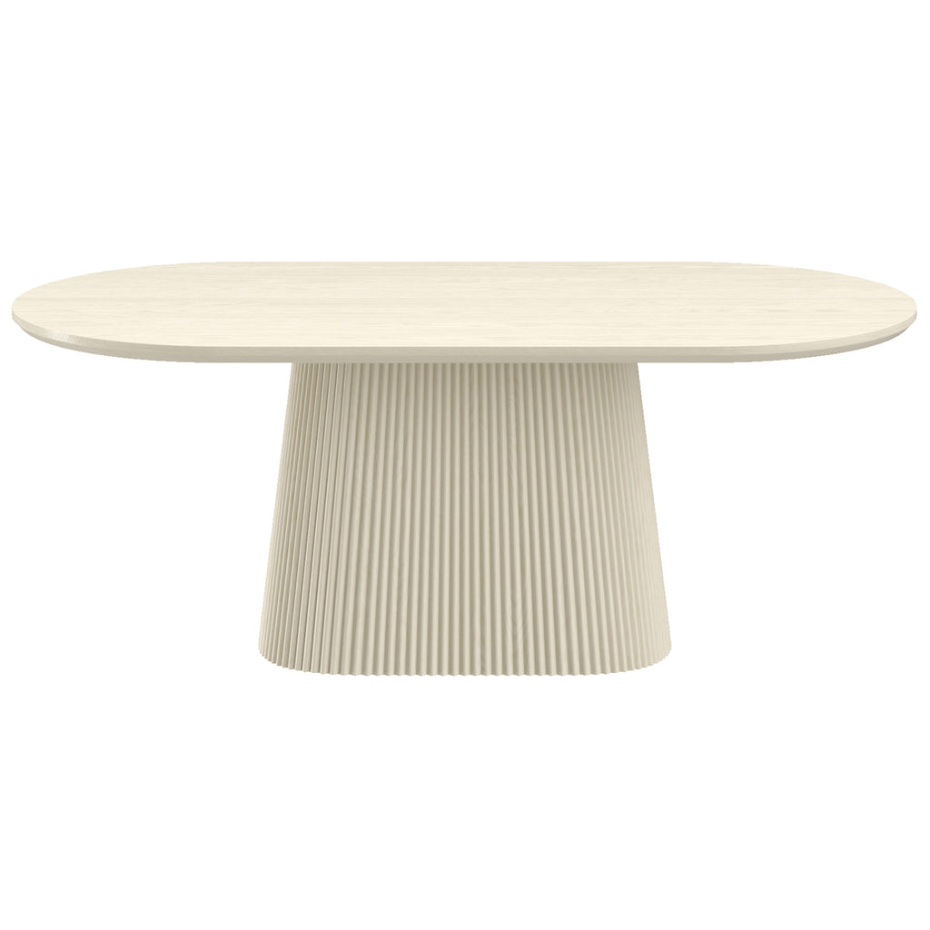Tovas and Caspian 7pc Dining Set - Ivory Table and Sand and Natural Chairs