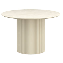 Tovas and Caspian 5pc Dining Set - Ivory Table and Sand/Natural Chairs