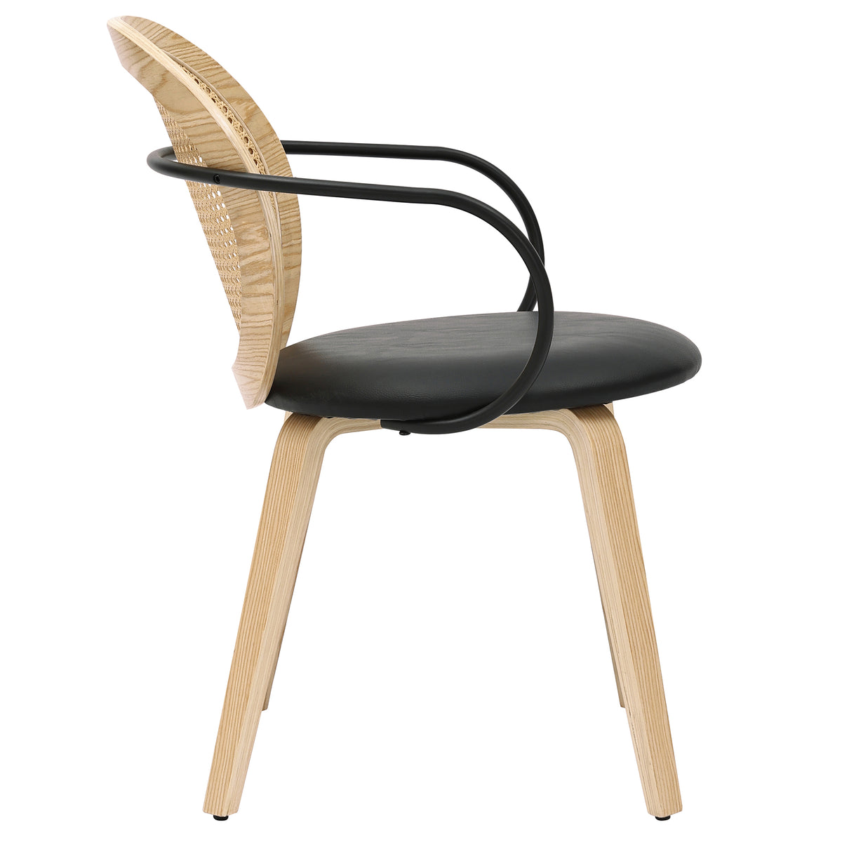 Tovas and Orias 7pc Dining Set - Natural Table and Light Oak and Black Chairs