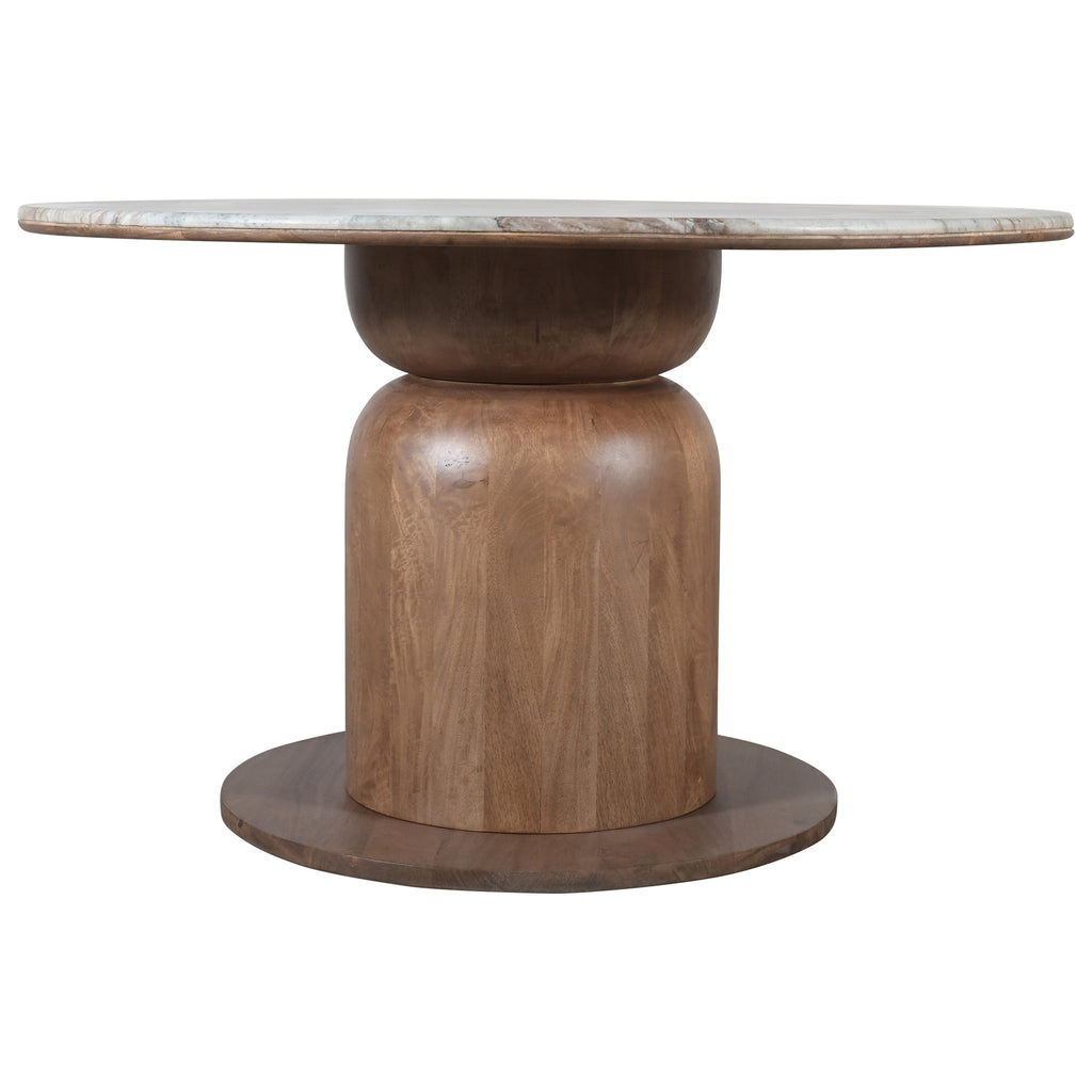 Martina and Titani 5pc Dining Set - Walnut Table and Brown Chairs