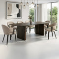 Bazul and Freya 7pc Dining Set - Mocha Table and Toffee and Walnut Chairs