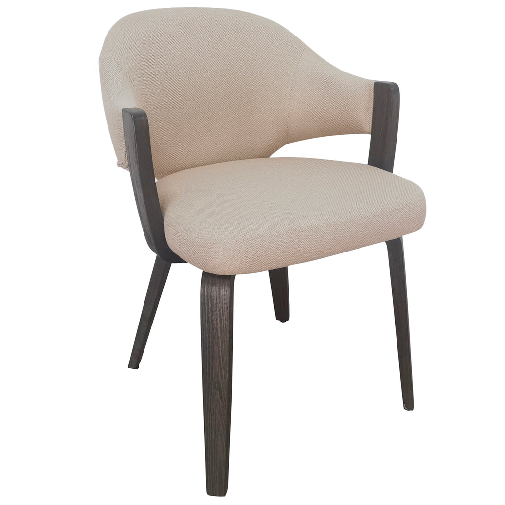 Bazul and Freya 7pc Dining Set - Mocha Table and Toffee and Walnut Chairs