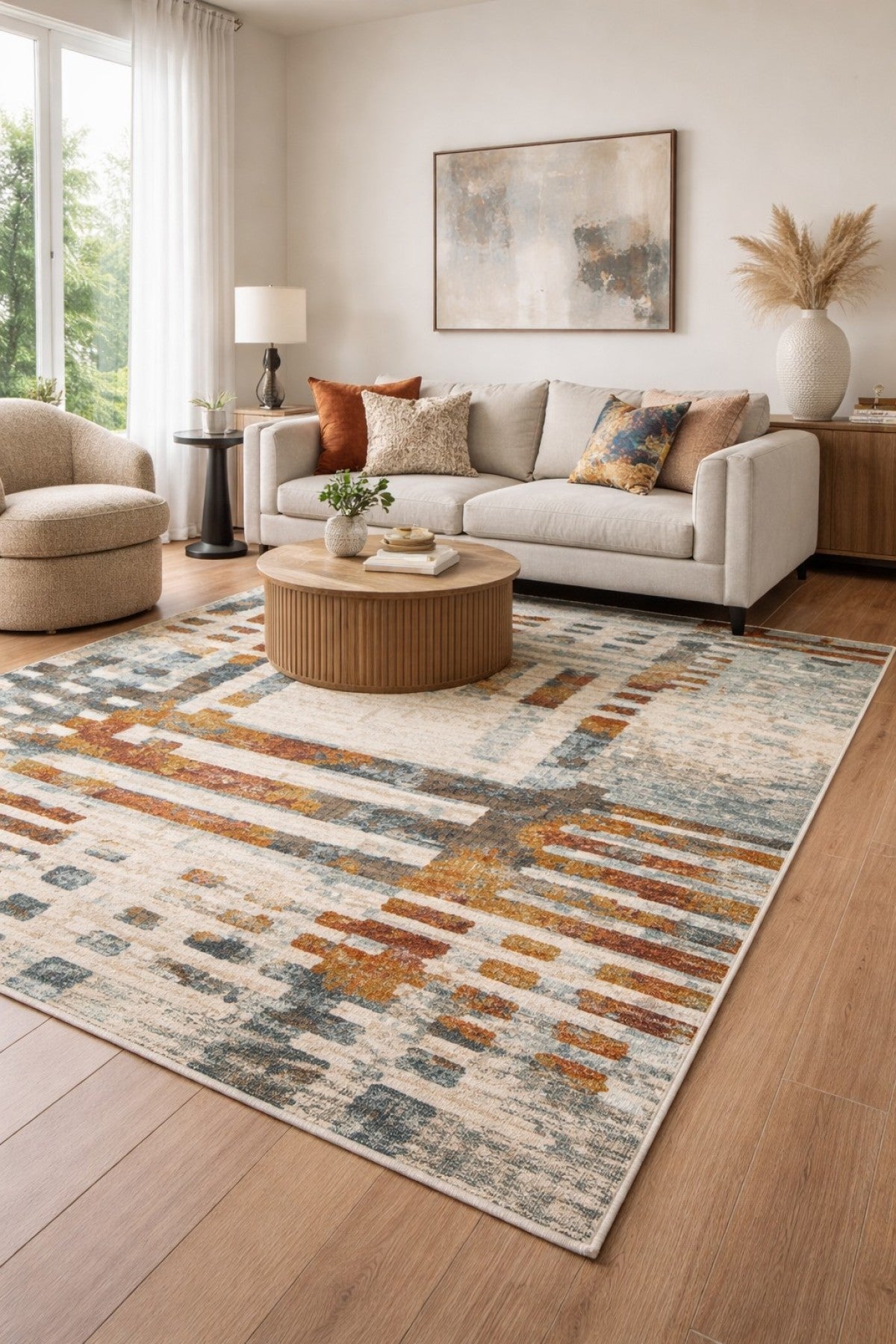 Soleil 8 x 11 Area Rug (Cream/Grey/Brown)