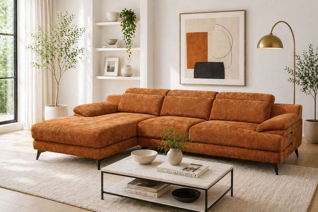 LHF Sectional (Burnt Orange)