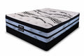 Snow by Alora euro-top hybrid mattress on a black base