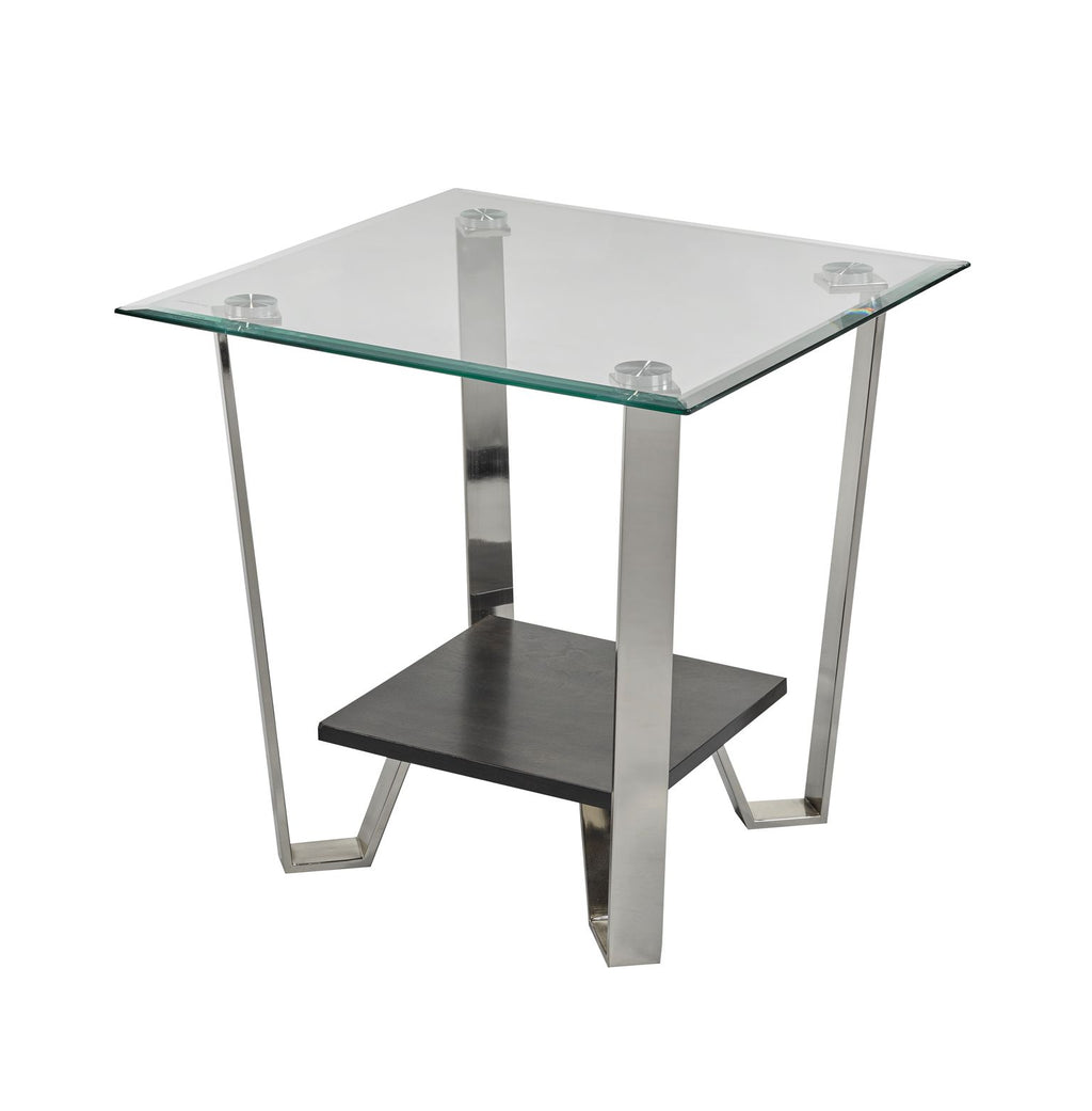 End Table (Espresso/Silver)