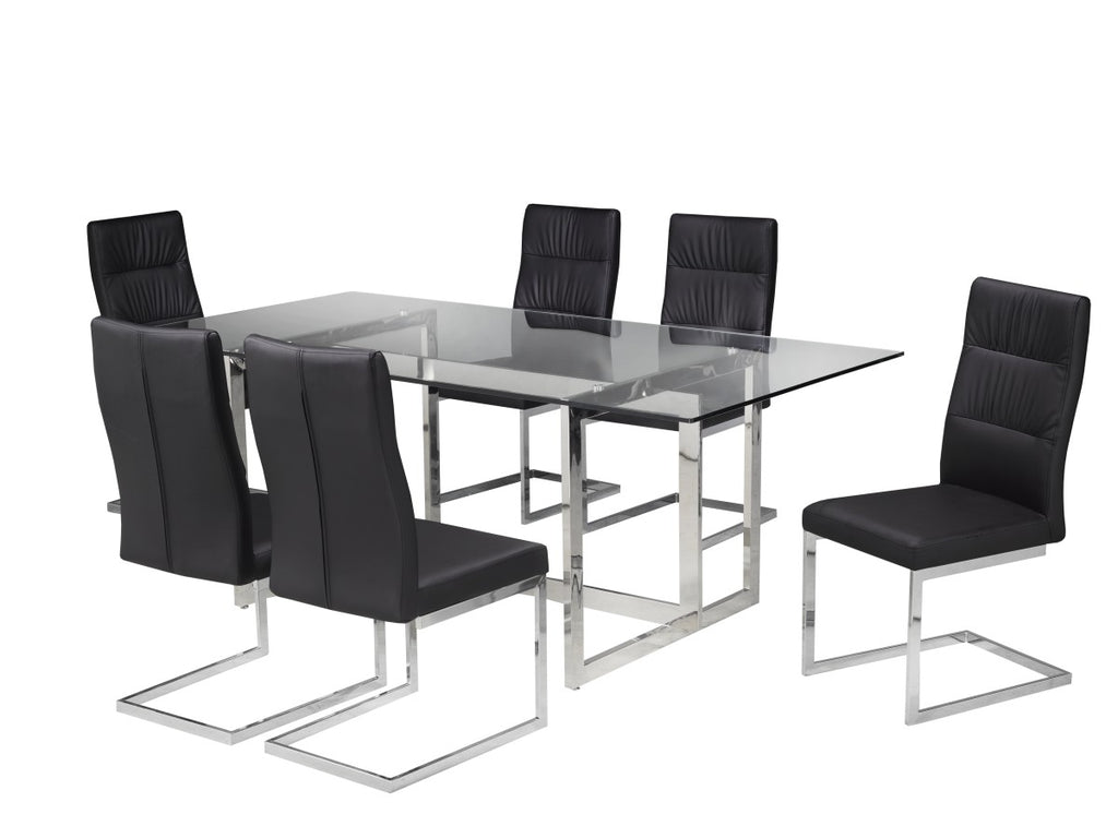 7-Piece Dining Set (Black) - 5002