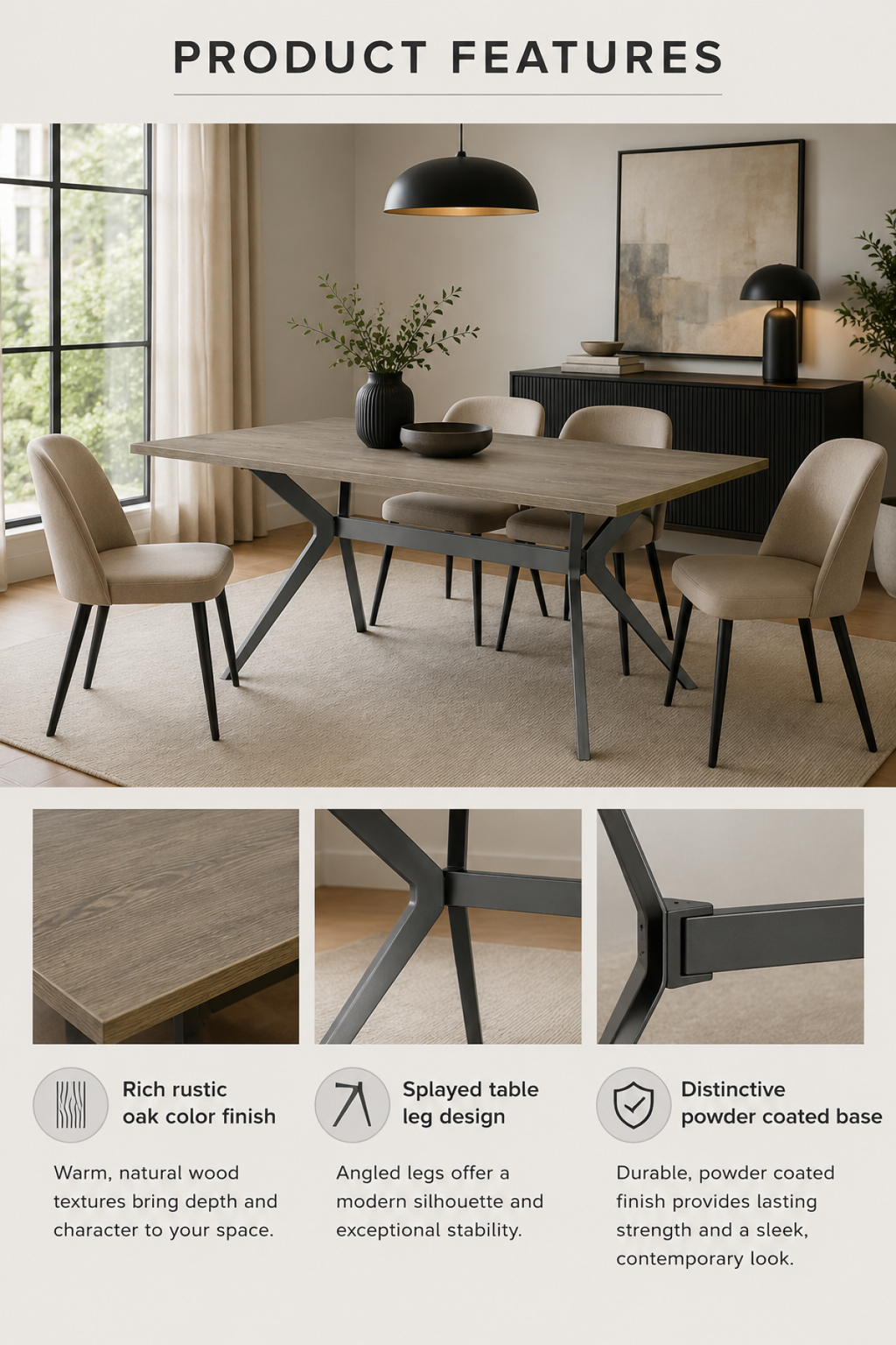 Dining Table (Rustic Oak)