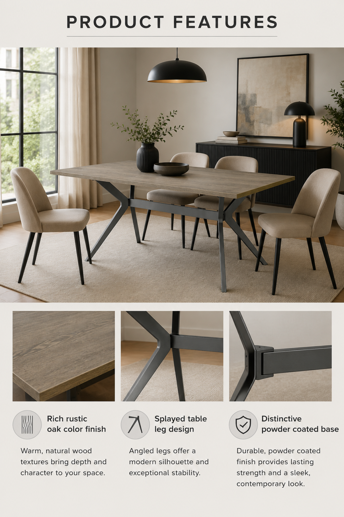 Dining Table (Rustic Oak)