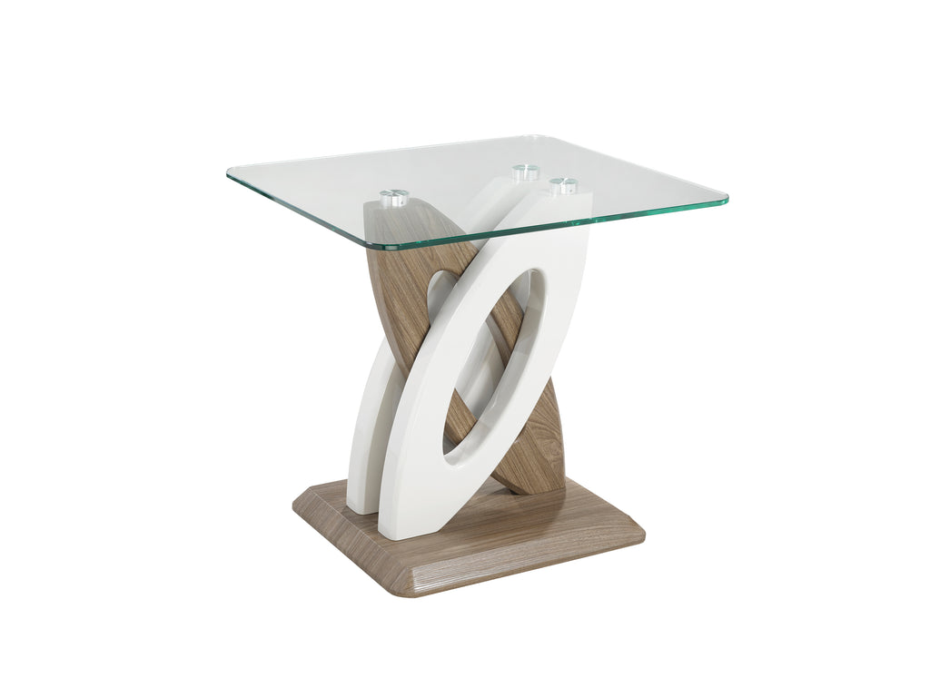 End Table (White/Walnut)