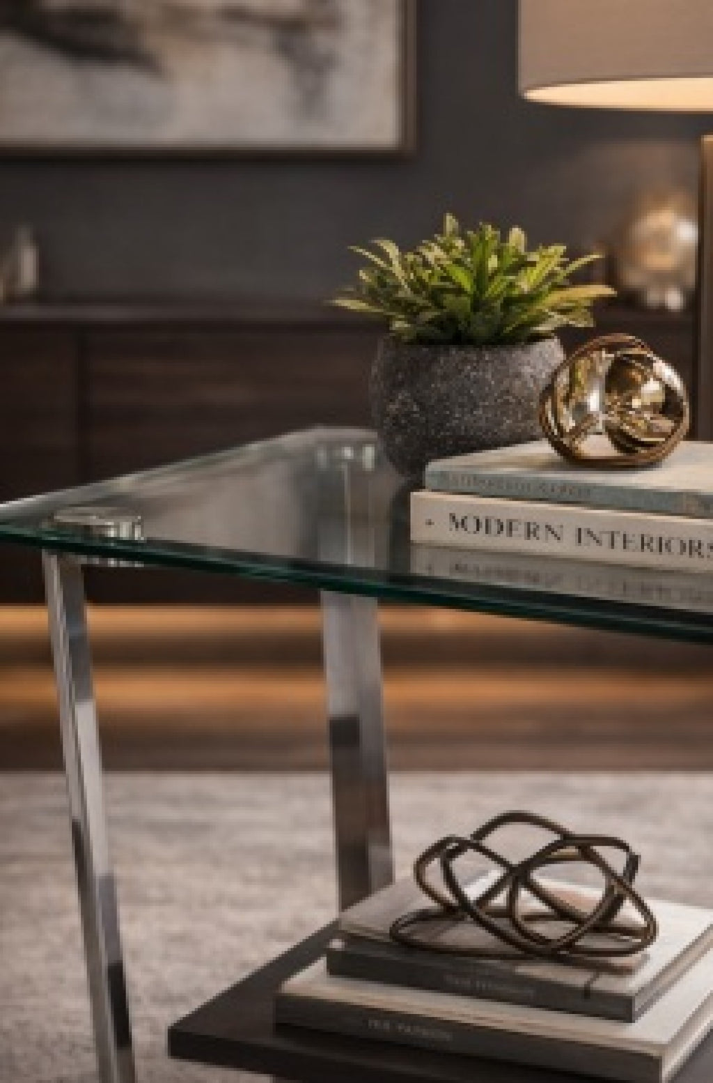 End Table (Espresso/Silver)