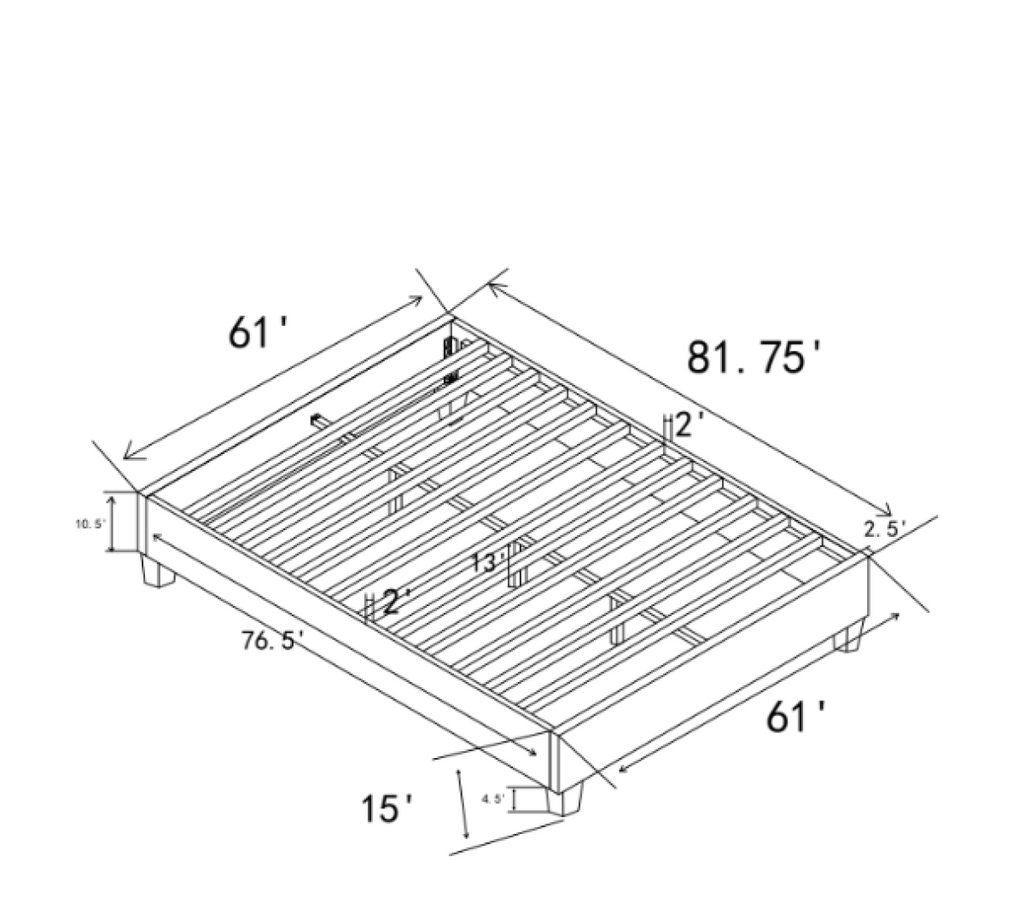 Douglas Queen Bed Base (Grey)