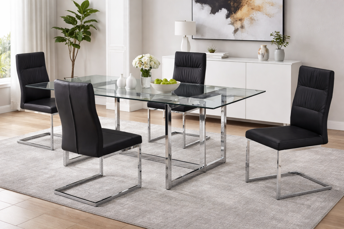 5-Piece Dining Set (Black) - 5001