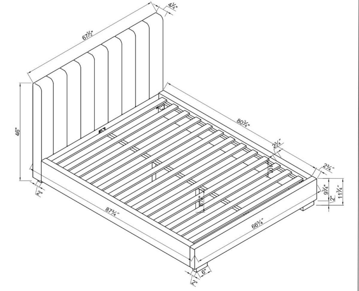 Queen Bed Frame (Beige) - 828941