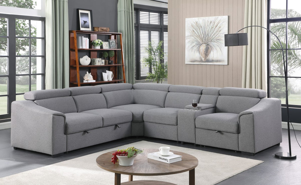 Emmett LHF Sectional Sofa Bed (Grey)