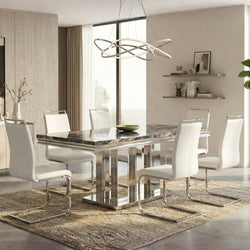 Hexa Dining Table with Francis White 7-Piece